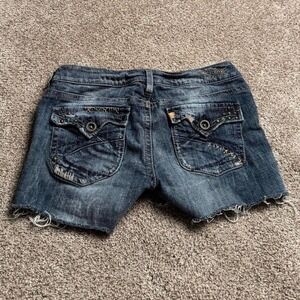 SILVER JEANS ROCKABILLY BUTTON FLAP DENIM SHORTS
